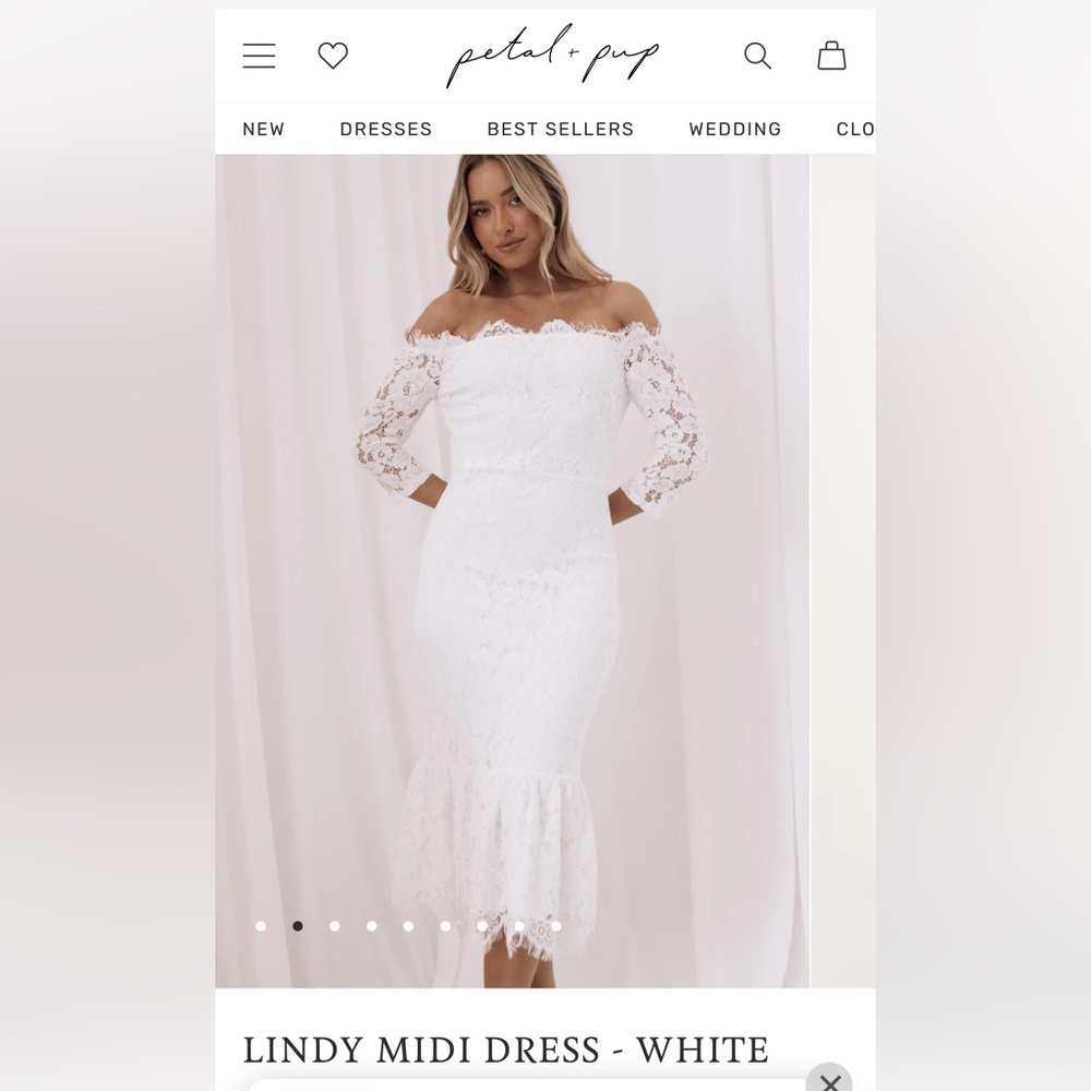 Petal & Pup Lindy Midi Dress White